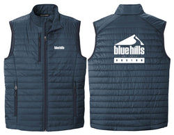 BHE - J851 - BLUE HILLS EMPLOYEE  NAVY Unisex Packable Puffer Vest