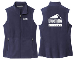 BHE - L152 - BLUE HILLS EMPLOYEE  NAVY Ladies MicroFleece Vest
